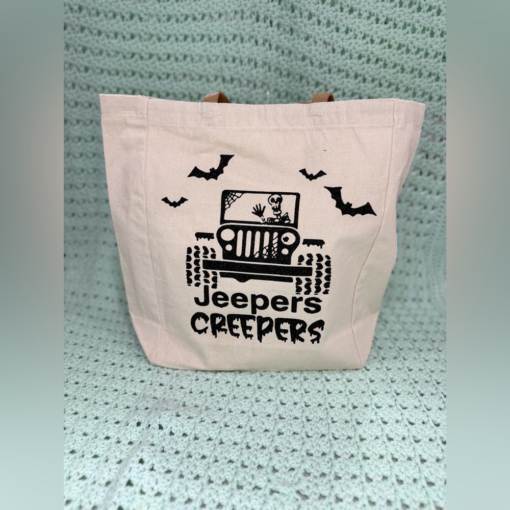 Leather Strap Tote Bag: Jeepers Creepers